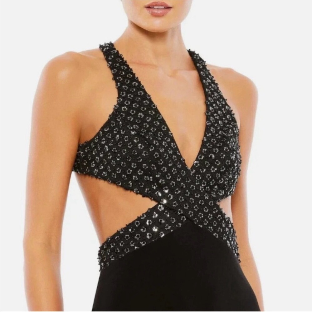 Mac Duggal Black Crystal-Embellished Backless Dress - Picture 3 of 7